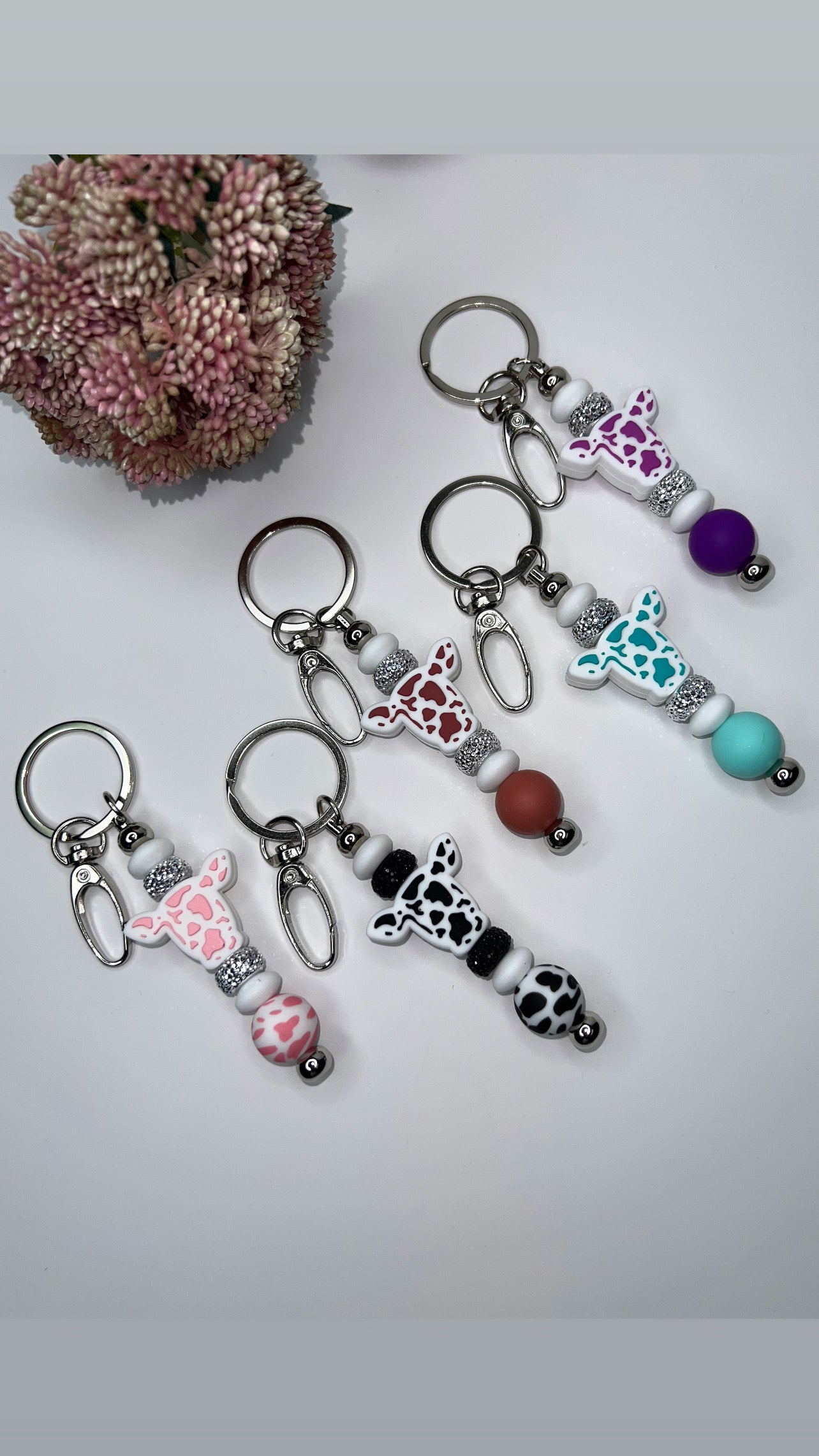 Bar keychains, cow head