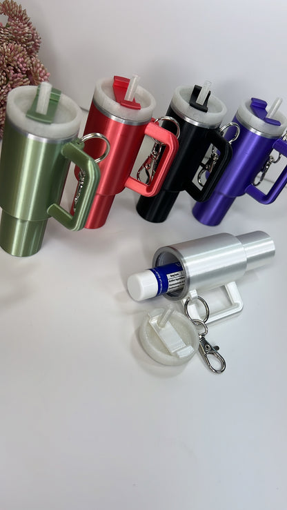 Tumbler keychain Chapstick Holder