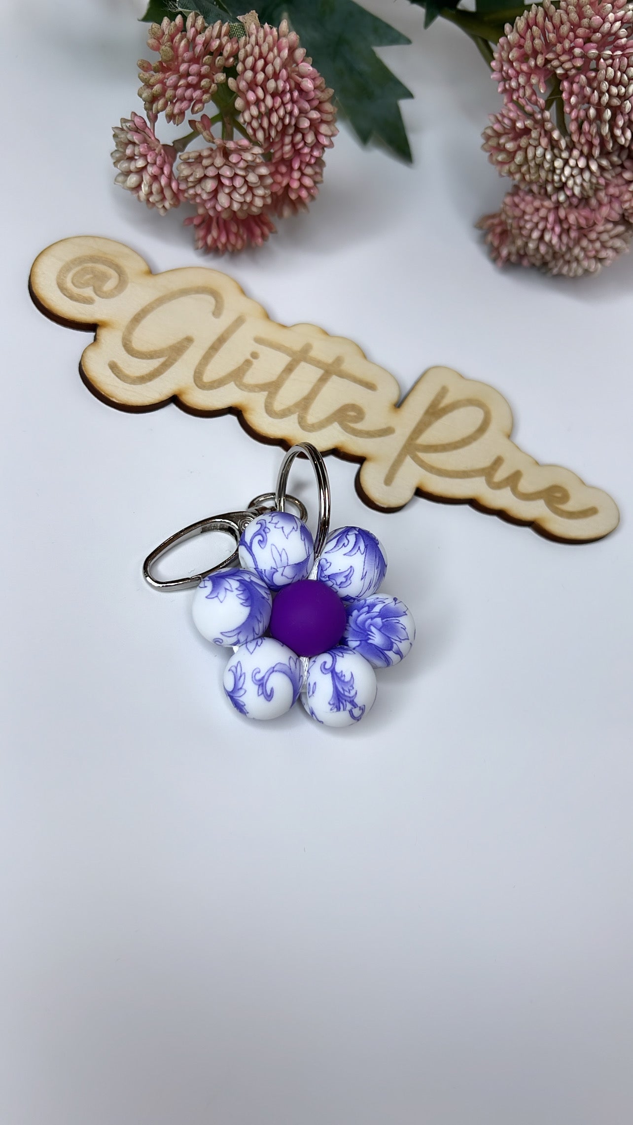 Flower Beaded Keychains