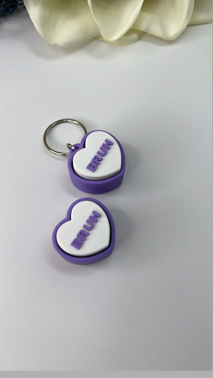 Conversation Keychain Heart Clickies