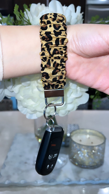 Animal Print Scrunchie Keychain