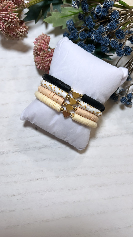 14K Gold filled & Plated Clay beads bracelets